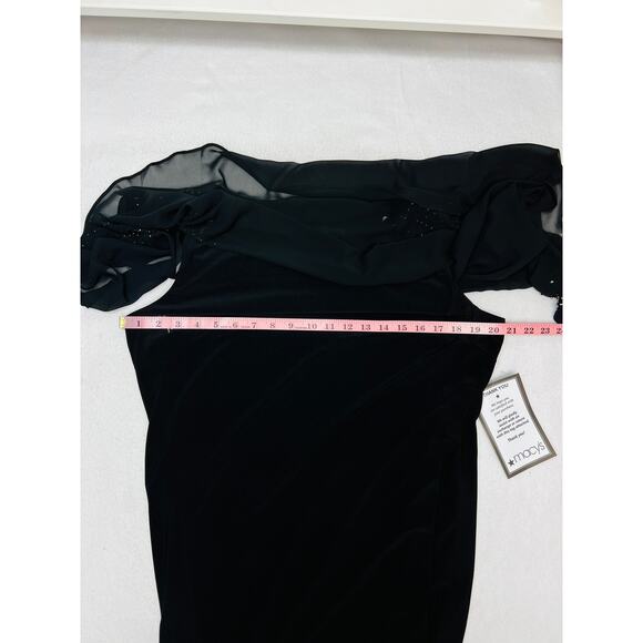 X BY XSCAPE 16 2x plus black beaded knee length capelet dress NWT B32 - Picture 7 of 10